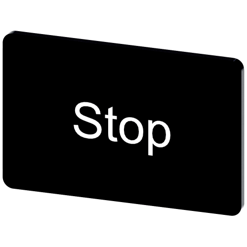 Labeling plate for snapping on or gluing on label holder, Label size 17.5 x 27 mm, black label, whit