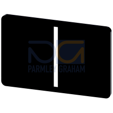 Labeling plate for snapping on or gluing on label holder, Label size 17.5 x 27 mm, black label, white font, with graphic symbol: I