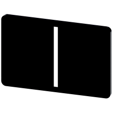 Labeling plate for snapping on or gluing on label holder, Label size 17.5 x 27 mm, black label, white font, with graphic symbol: I
