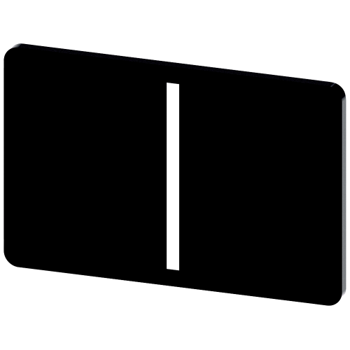 Labeling plate for snapping on or gluing on label holder, Label size 17.5 x 27 mm, black label, white font, with graphic symbol: I