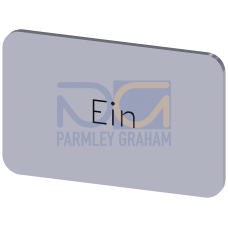 Labeling plate for snapping on or gluing on label holder, Label size 17.5 x 27 mm, silver label, black font, with inscription: On