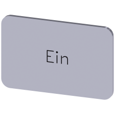 Labeling plate for snapping on or gluing on label holder, Label size 17.5 x 27 mm, silver label, black font, with inscription: On