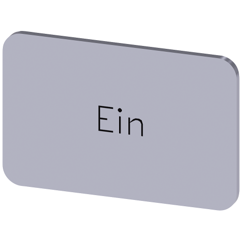 Labeling plate for snapping on or gluing on label holder, Label size 17.5 x 27 mm, silver label, black font, with inscription: On