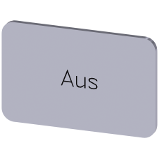 Labeling plate for snapping on or gluing on label holder, Label size 17.5 x 27 mm, silver label, black font, with inscription: Off