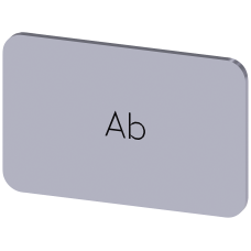 Labeling plate for snapping on or gluing on label holder, Label size 17.5 x 27 mm, silver label, black font, with inscription: Down