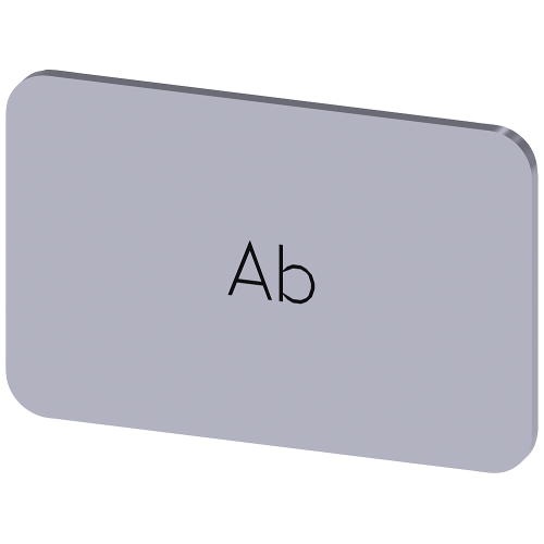 Labeling plate for snapping on or gluing on label holder, Label size 17.5 x 27 mm, silver label, black font, with inscription: Down