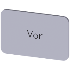 Labeling plate for snapping on or gluing on label holder, Label size 17.5 x 27 mm, silver label, black font, with inscription: Forward