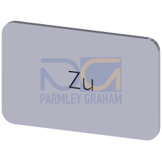 Labeling plate for snapping on or gluing on label holder, Label size 17.5 x 27 mm, silver label, black font, with inscription: Close