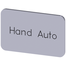 Labeling plate for snapping on or gluing on label holder, Label size 17.5 x 27 mm, silver label, black font, with inscription: Manual Auto