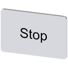 Labeling plate for snapping on or gluing on label holder, Label size 17.5 x 27 mm, silver label, bla