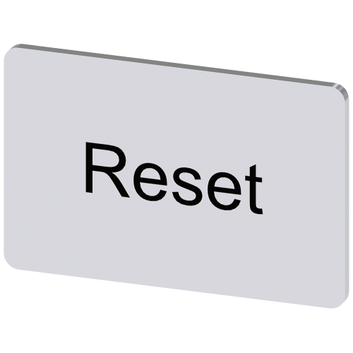 Labeling plate for snapping on or gluing on label holder, Label size 17.5 x 27 mm, silver label, bla