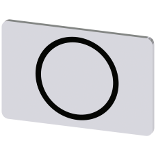 Labeling plate for snapping on or gluing on label holder, Label size 17.5 x 27 mm, silver label, black font, with graphic symbol: O
