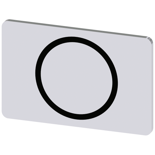 Labeling plate for snapping on or gluing on label holder, Label size 17.5 x 27 mm, silver label, black font, with graphic symbol: O