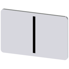 Labeling plate for snapping on or gluing on label holder, Label size 17.5 x 27 mm, silver label, black font, with graphic symbol: I