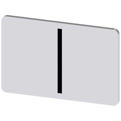 Labeling plate for snapping on or gluing on label holder, Label size 17.5 x 27 mm, silver label, black font, with graphic symbol: I