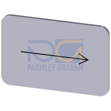Labeling plate 17.5x27 mm, silver-colored label, icon: Arrow pointing to the right