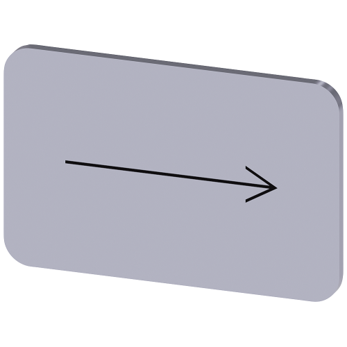 Labeling plate 17.5x27 mm, silver-colored label, icon: Arrow pointing to the right