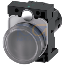 Indicator lights, compact, 22 mm, round, plastic, clear, lens, smooth, with holder, Operating voltage 110 V AC, screw terminal