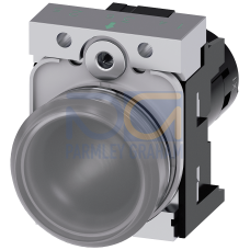 Indicator lights, compact, 22 mm, round, metal, clear, lens, smooth, with holder, Operating voltage 110 V AC, screw terminal