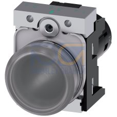 Indicator lights, compact, 22 mm, round, metal, clear, lens, smooth, with holder, Operating voltage 24 V AC/DC, screw terminal