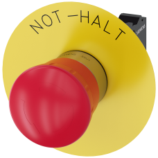 Emergency stop mushroom pushbutton, 22 mm, round, metal, high gloss, red, 1 NC