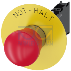 Emergency stop mushroom pushbutton, 22 mm, round, metal, high gloss, red, 1 NO + 1 NC