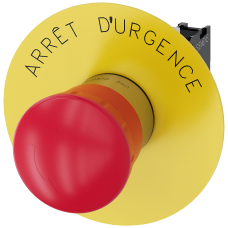 Emergency stop mushroom pushbutton, 22 mm, round, metal, high gloss, red, 1 NC