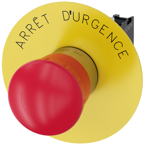 Emergency stop mushroom pushbutton, 22 mm, round, metal, high gloss, red, 1 NC