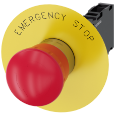Emergency stop mushroom pushbutton, 22 mm, round, metal, high gloss, red, 1 NO + 1 NC