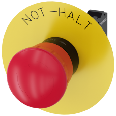 Emergency stop mushroom pushbutton, 22 mm, round, plastic, red, 1 NC