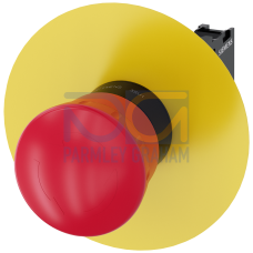 EMERGENCY STOP mushroom pushbutton, 22 mm, round, plastic, red, 40 mm, positive latching, acc. to EN