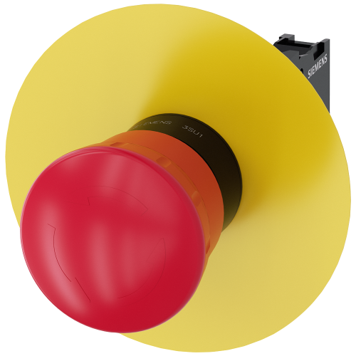 EMERGENCY STOP mushroom pushbutton, 22 mm, round, plastic, red, 40 mm, positive latching, acc. to EN