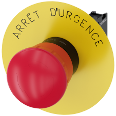 Emergency stop mushroom pushbutton, 22 mm, round, plastic, red, 1 NC