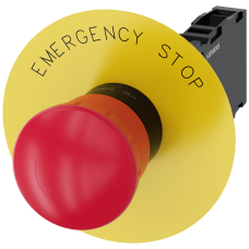 EMERGENCY STOP mushroom pushbutton, 22 mm, round, plastic, red, 40 mm, positive latching, acc. to EN