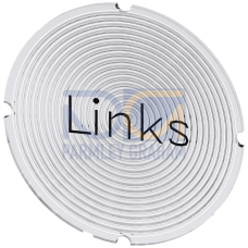 Inscription plate for illuminated pushbutton, round, milky with black font, with inscription: Left