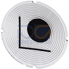 Inscription plate for illuminated pushbutton, round, milky with black font, with graphic symbol: set up