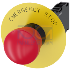EMERGENCY STOP mushroom pushbutton, 22 mm, round, plastic, red, 40 mm, positive latching, acc. to EN
