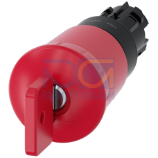 Emergency stop mushroom pushbutton, 22 mm, round, plastic, red, with O.M.R. lock