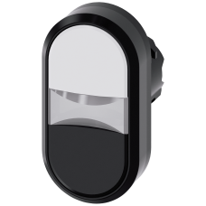 Twin pushbutton, 22 mm, round, plastic, white, black