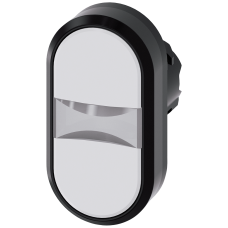 Twin pushbutton, 22 mm, round, plastic, white, white, pushbuttons, flat