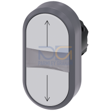 Twin pushbutton, 22 mm, round, plastic with metal front ring, white: arrow pointing up, white: arrow