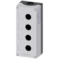 Enclosure for command devices, 22 mm, round, plastic, gray, 4 command points