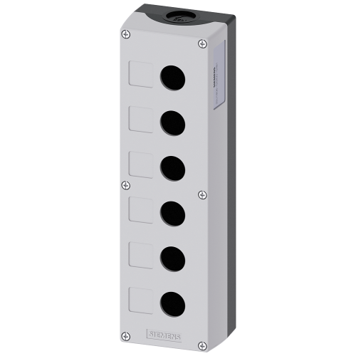 Enclosure for command devices, 22 mm, round, plastic, gray, 6 command points
