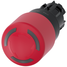 Emergency stop mushroom pushbutton, illuminated, 22 mm, round, plastic, red, 30 mm
