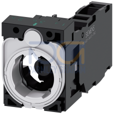 Holder for 3 modules, plastic, 1 NO+1 NC, LED module, yellow, 6-24 V AC/DC, screw terminal
