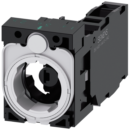 Holder for 3 modules, plastic, 1 NO+1 NC, LED module, yellow, 6-24 V AC/DC, screw terminal