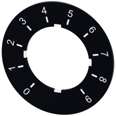 Potentiometer label, black label, labeling: 0-9