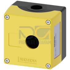 Enclosure for command devices, 22 mm, round, metal, yellow, 1 command point