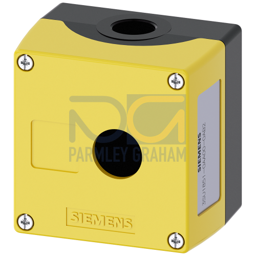 Enclosure for command devices, 22 mm, round, metal, yellow, 1 command point