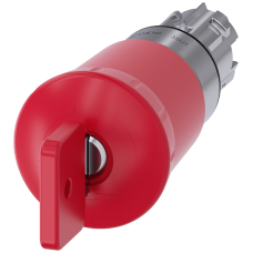 EMERGENCY STOP mushroom pushbutton, 22 mm, round, metal, shiny, red, 40 mm, with O.M.R. lock, lock n
